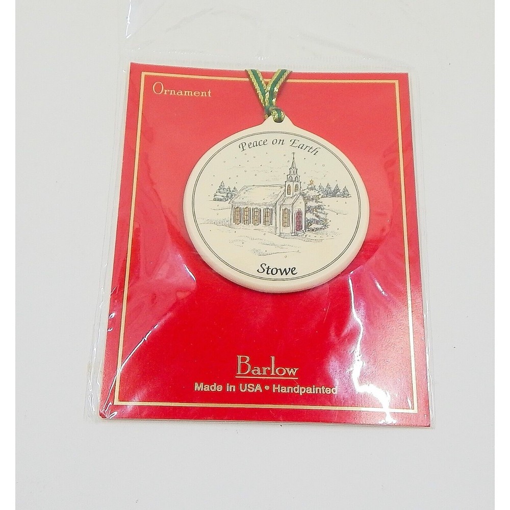 Barlow Designs Hand-Painted Peace On Earth Stowe Church Ornament